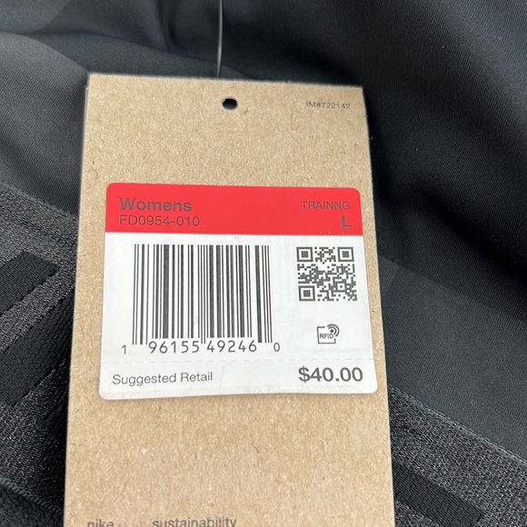 Nike Women's Pro Dri-Fit Cropped Training Tank Top - Black/Gray - New with tags - Picture 9 of 9